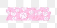 Rose washi tape png sticker, cute girly design, transparent background