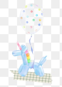 Unicorn balloon png sticker, transparent background