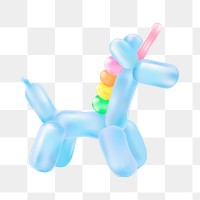 Unicorn balloon png sticker, transparent background