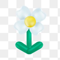 White flower png sticker, transparent background