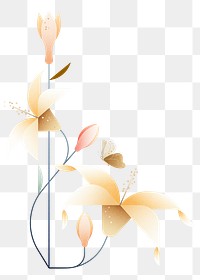 Flat white png flower design sticker, transparent background, aesthetic design