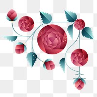 Flat rose png design element, with transparent background, aesthetic design