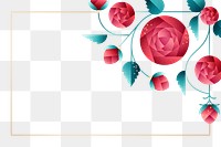 Graphic rose png design frame, transparent background, aesthetic design