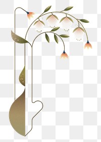 White flower png sticker design, nature illustration