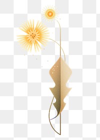 Geometric flower png sticker design, nature illustration