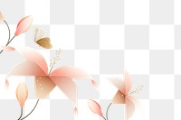 Pink lilies png, flower design border sticker, transparent background