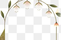 Aesthetic geometric flower frame png, flower design element, transparent background