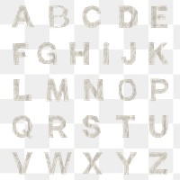 Png paper texture English alphabets elements, paper craft typography