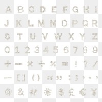 Png paper texture typography set , paper craft font