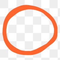 Orange circle png frame, transparent background 