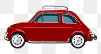 Vintage red car png, journal sticker