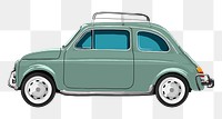 Vintage green car png, journal sticker