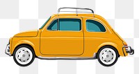 Old yellow car png, diary sticker
