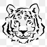 Black tiger png, animal doodle | Premium PNG Sticker - rawpixel