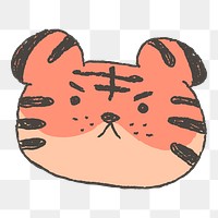 Chinese horoscope png tiger doodle sticker, transparent background
