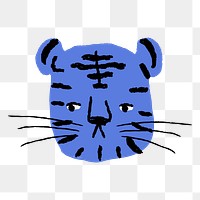 Funky tiger png, animal doodle sticker, 2022 Chinese horoscope