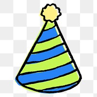 Party hat png sticker, birthday party graphic on transparent background