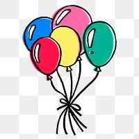 Floating balloons png sticker, festive party graphic on transparent background