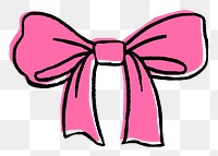 Pink bow png sticker, birthday party decoration