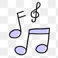 Musical notes png sticker, cute doodle on transparent background