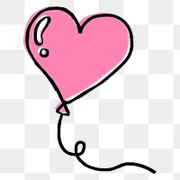 Heart balloon png sticker, Valentine's celebration graphic