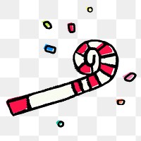 Party horn blower png sticker, festive doodle on transparent background