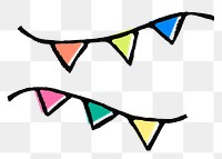 Party bunting png sticker, colorful festive decoration