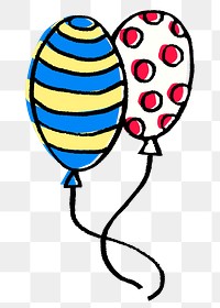 Birthday balloons png sticker, cute party graphic on transparent background