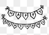 Happy birthday bunting png sticker, party decoration on transparent background