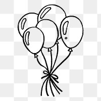 Floating balloons png sticker, festive party graphic on transparent background