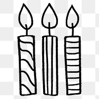 Lit candles png sticker, birthday celebration graphic on transparent background