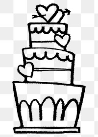 Wedding cake png sticker, Valentine's celebration graphic on transparent background