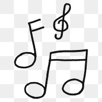 Musical notes png sticker, cute doodle on transparent background