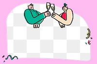 Valentine's celebration png frame, transparent background, party doodle