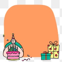 Birthday frame png sticker, party character illustration on transparent background