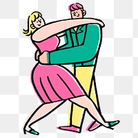 Romantic couple png dancing, Valentine's cartoon characters illustration