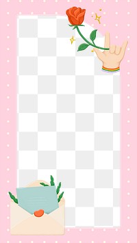 Pink png valentine’s frame design transparent 
