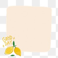 Png good day text frame design, transparent