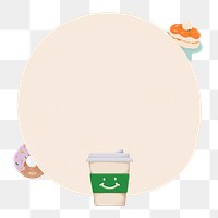 Cute png dessert frame design, transparent 