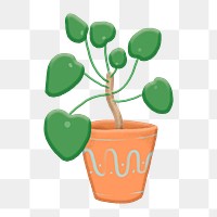 Png plant sticker, cute emoji collage element, transparent background