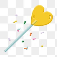 Png heart lollipop sticker, cute emoji collage element, transparent background