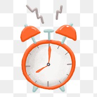 Png alarm clock sticker, cute emoji collage element, transparent background