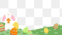 Easter bunny png transparent background, cute border 