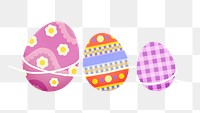 Easter eggs png sticker, cute pattern on transparent background