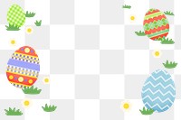 Easter celebration png transparent background, patterned egg frame border