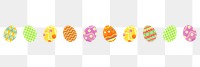 Easter eggs png patterned divider, cute collage element