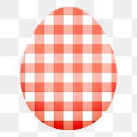 Easter egg png sticker, checkered red pattern on transparent background