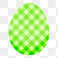 Easter egg png sticker, green checker pattern on transparent background