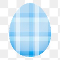 Easter egg png sticker, blue pattern on transparent background