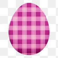 Easter egg png sticker, tartan purple pattern on transparent background